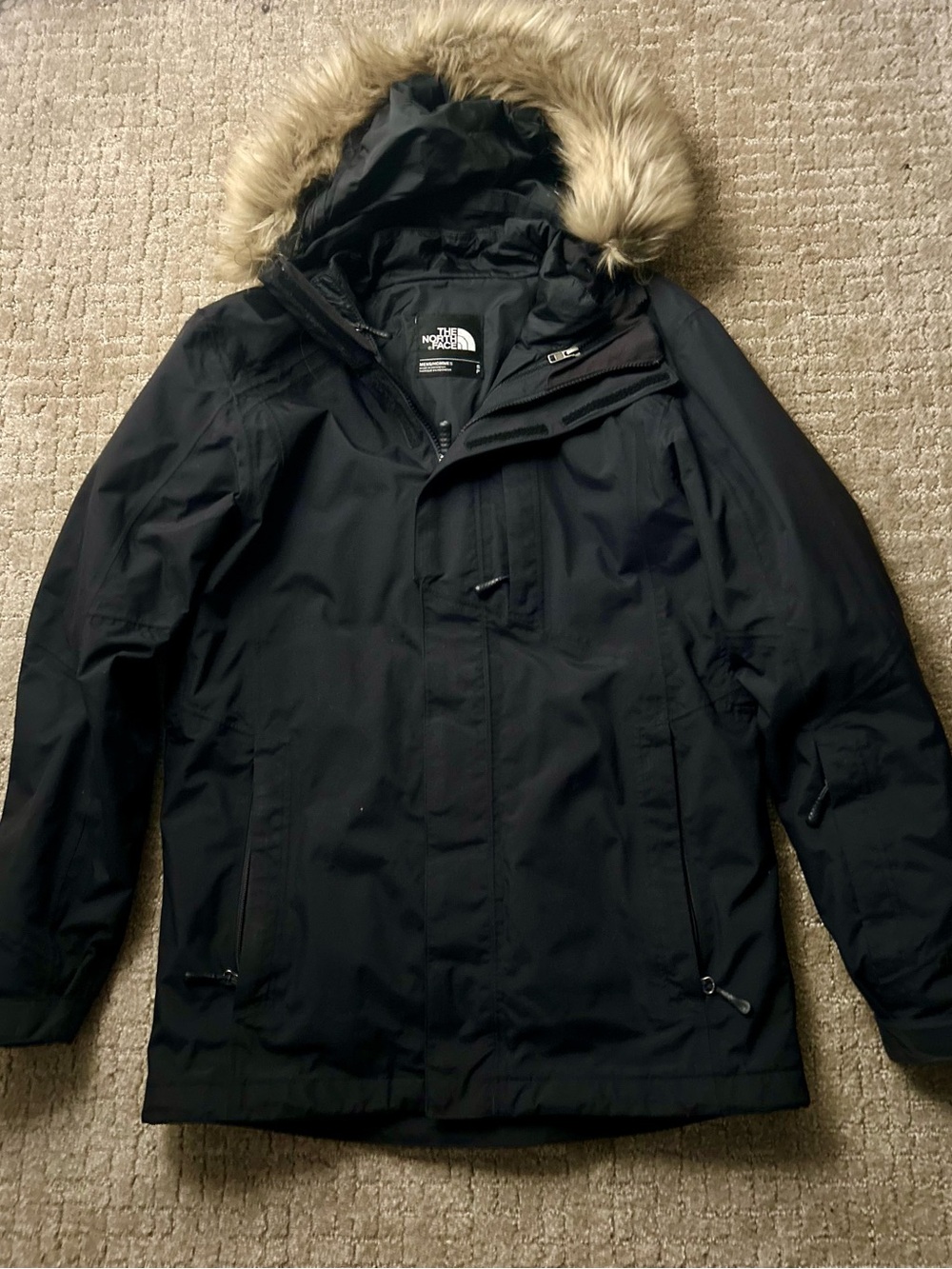 The North Face Black Coat with Faux Fur Trim Hood